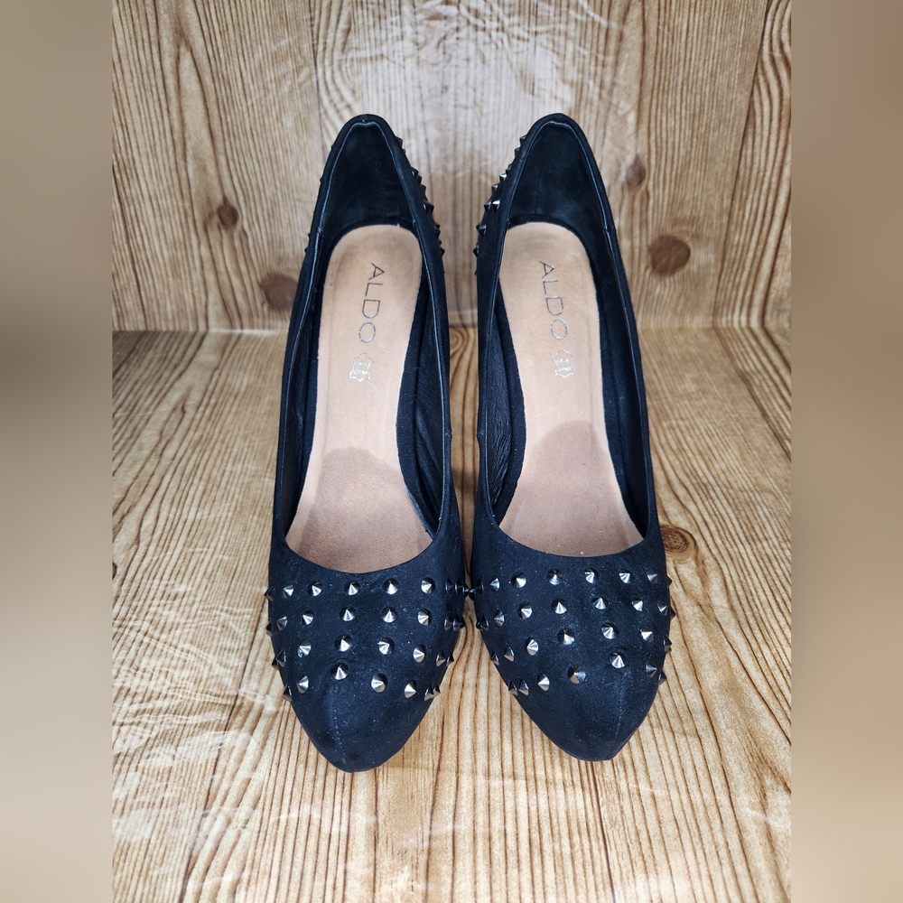 ALDO Michelino Black Studded Platform Pump Heels Size‎ 40 / 9